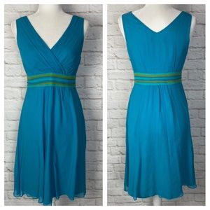 Boden Silk Taffeta Chiffon Surplice Midi Dress